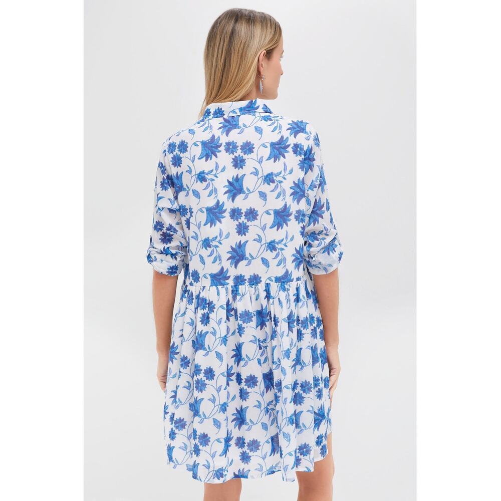 OLIPHANT Marion Blue Long Sleeve Shirt Mini Dress Size S NWT - Picture 2 of 8